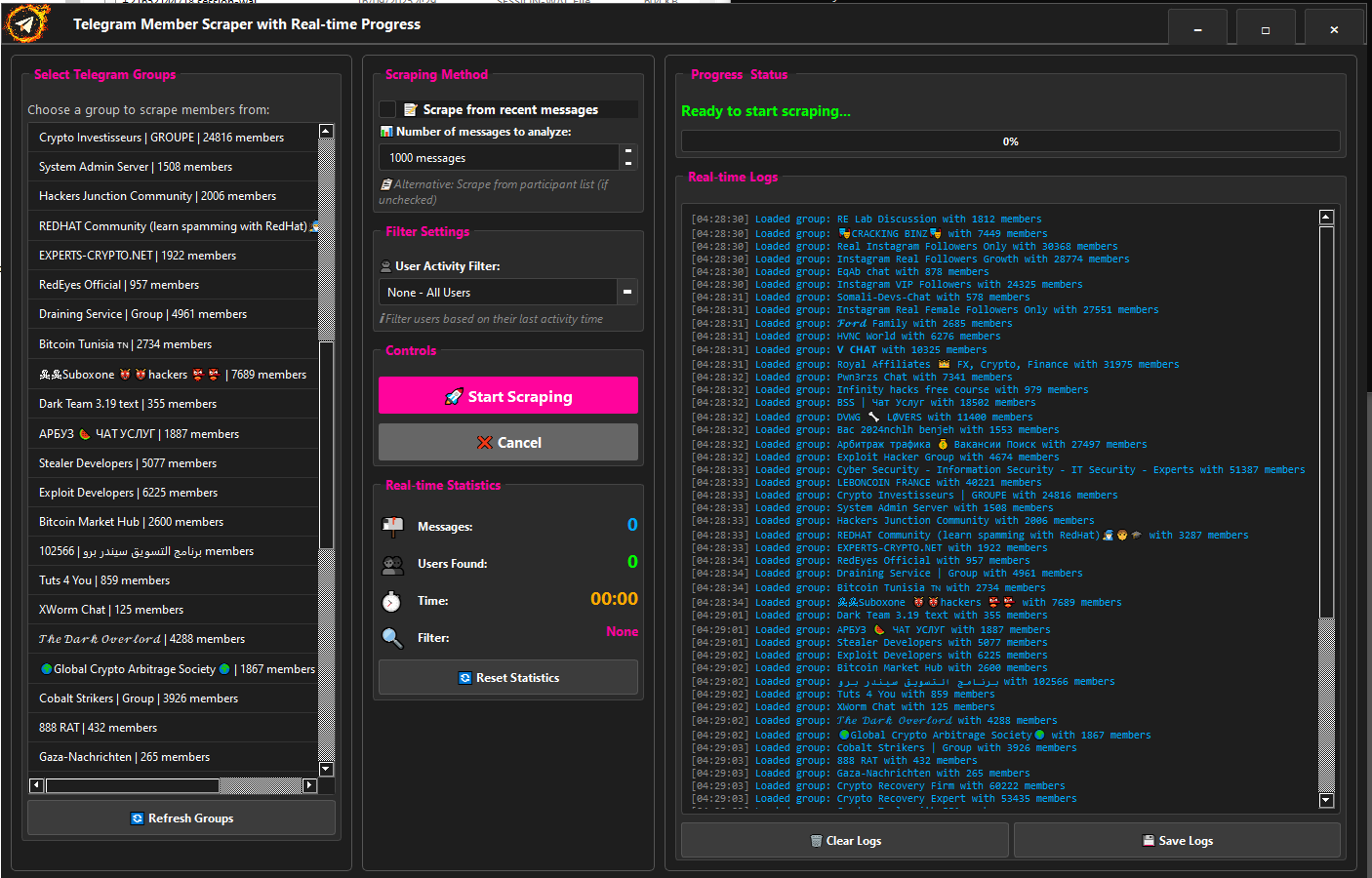 Member Scraper Screenshot